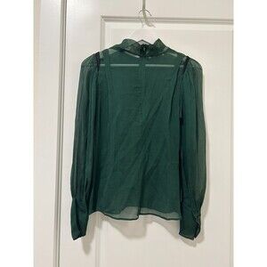 Prada Silk Zip Up Top Green Sheer